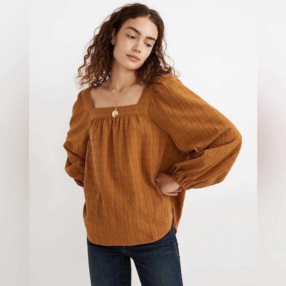 Madewell Square Neck Bubble Sleeve Top | Size:S